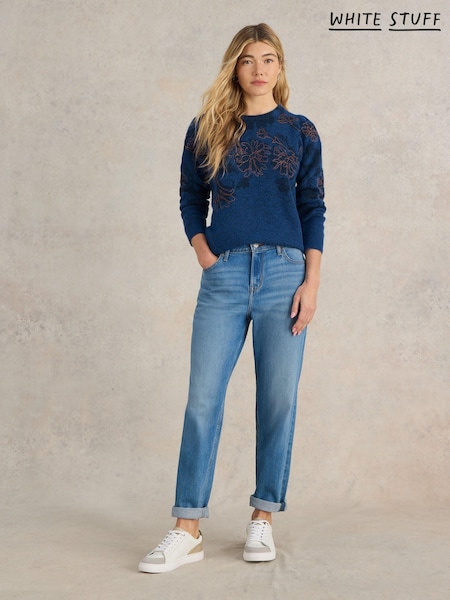 White Stuff Blue Julie Embordiered Jumper (E93630) | €47.50
