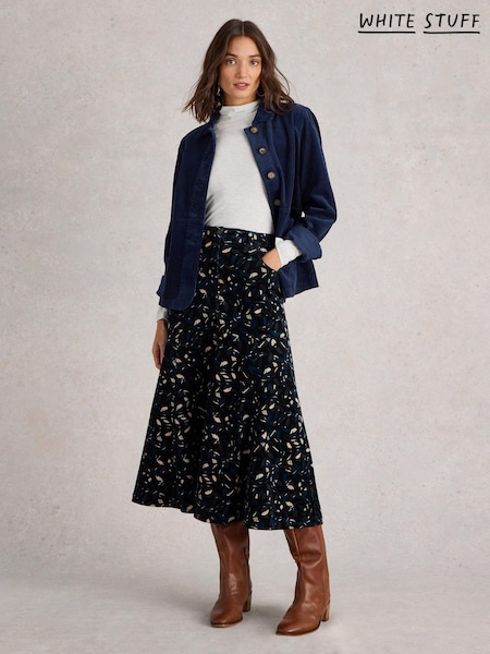 White Stuff Black Quinn Organic Cord Skirt (E93636) | €54