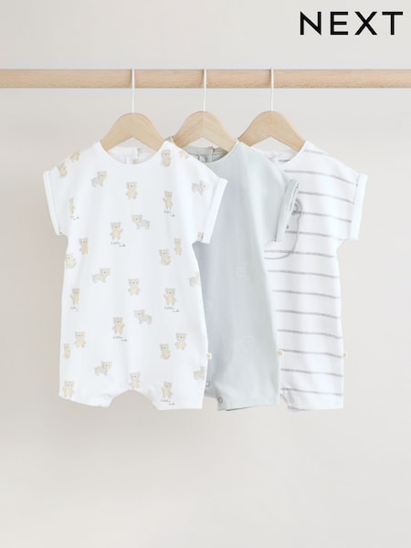 Grau mit Bärenmotiv - Baby Rompers 3 Pack (0mths-2yrs) (E93655) | 24 € - 27 €