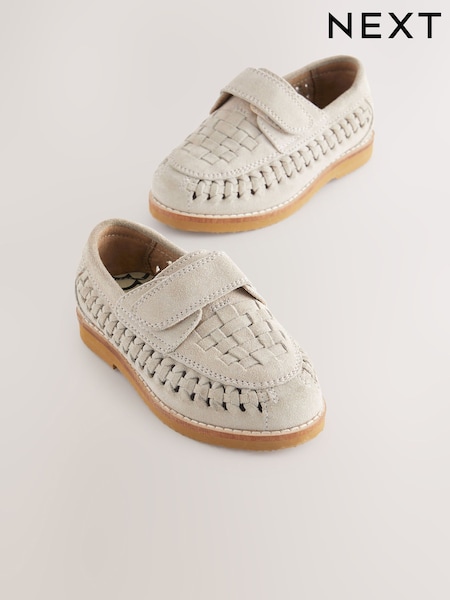 Neutral Suede Woven Loafers (E93667) | €41 - €47