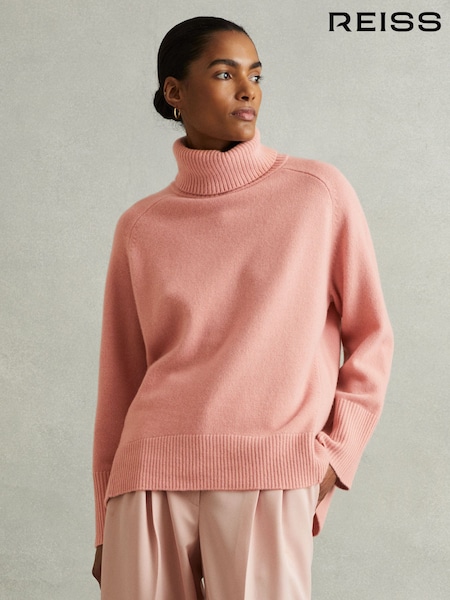 Reiss Soft Pink Eliza Wool-Cashmere Roll-Neck Jumper (E93687) | €97