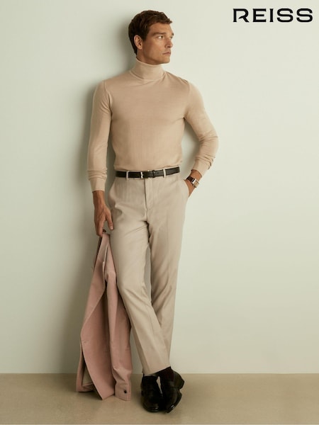 Reiss Washed Stone Caine Merino Roll-Neck Jumper (E93702) | €129