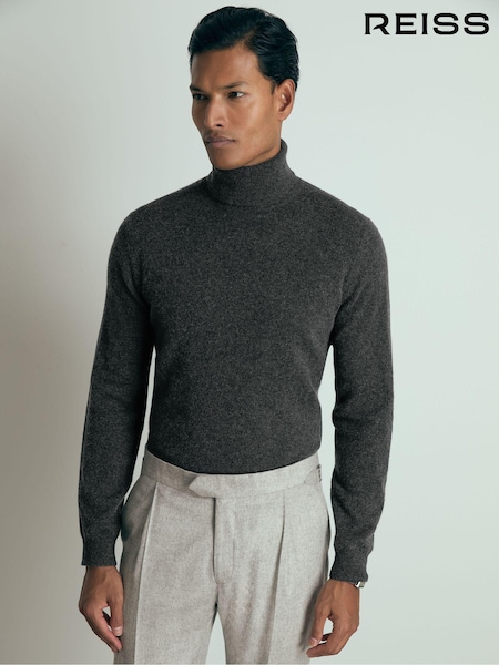 Reiss Charcoal Melange Regal Atelier Cashmere Roll-Neck Jumper (E93711) | R$ 1,955