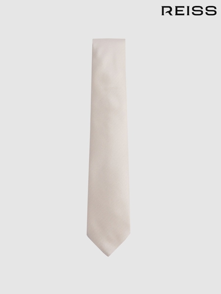 Reiss Oatmeal Ceremony Textured Silk-Blend Tie (E93715) | €35
