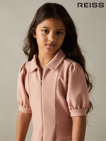 Reiss Pink Anna 9-13 yrs Jersey Puff Sleeve Dress (E93725) | €35