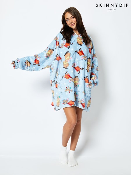 Disney Jaq and Gus Blanket Hoodie in Blue (E93736) | R$ 375