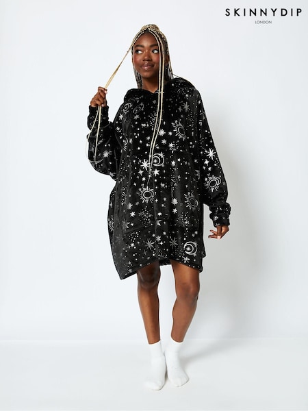 Starry Night Blanket Hoodie in Black & Silver (E93743) | € 58