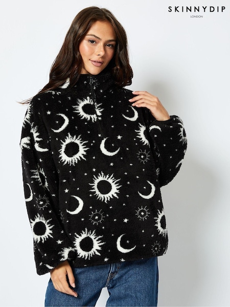Skinnydip Black Celestial Longline Fleece (E93846) | €72
