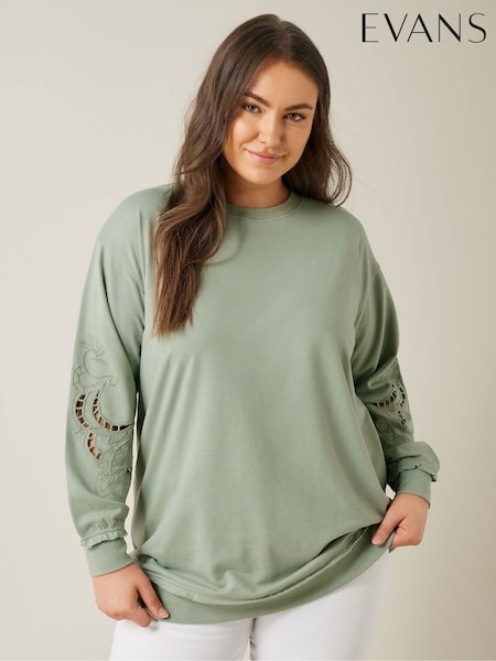Evans Cutwork Crew Neck 100% Cotton Sweatshirt (E93929) | €25