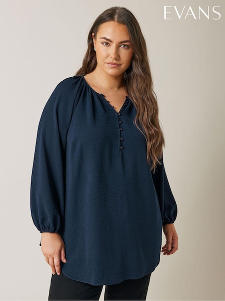 Evans Blue Long Sleeve Boho Blouse (E93944) | €55