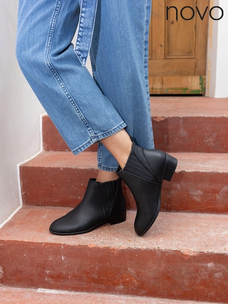 Negru - Novo Dillion Low Glezna Chelsea Cizme (E94048) | 268 LEI