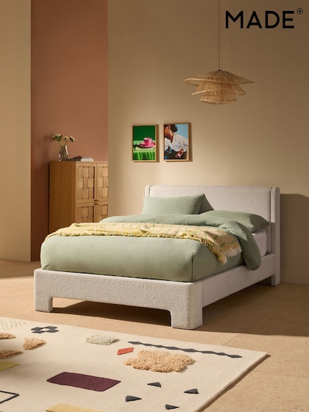 MADE.COM Pax Boucle Off White Ottoman Storage Bed Leonora (E94166) | €1,007 - €1,228.50