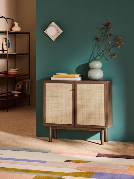 MADE.COM Dark Oak Effect Pavia Rattan Small Sideboard (E94171) | €314