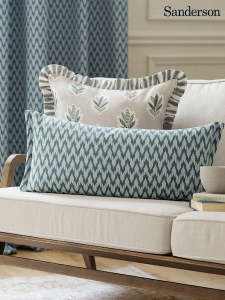 Sanderson Blue Hutton Woven Jacquard Piped Cushion (E94198) | €44