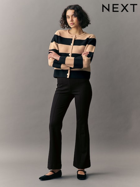 Black Tailored Ponte Flared Leg Trousers (E94290) | €35