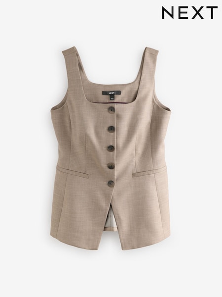 Neutraali - Cross Hatch Square Neck Button Through Waistcoat (E94307) | €58