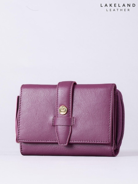 Lakeland Leather Pink Medium Icon Stud Tab Purse (E94324) | €43