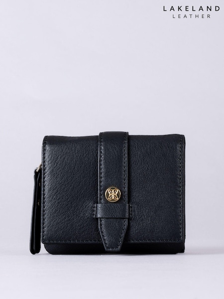 Lakeland Leather Black Mini Icon Stud Flapover Tab Purse (E94327) | €32
