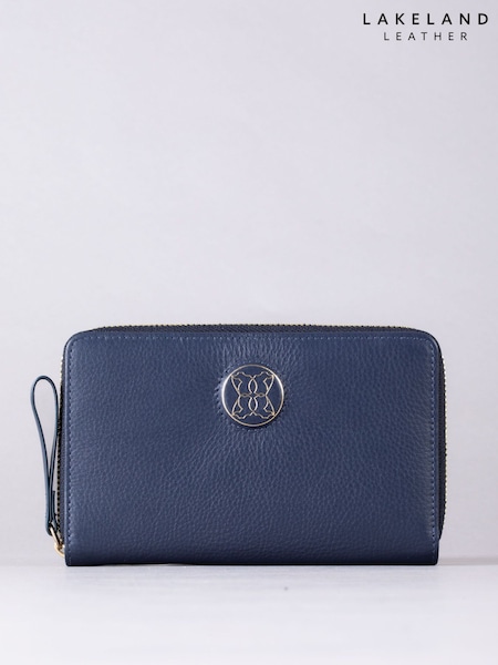 Sininen - Lakeland Leather Large Icon Embossed Zip Purse (E94329) | €63