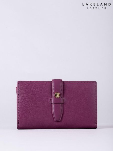 Lakeland Leather Pink Large Icon Stud Tab Purse (E94333) | €44
