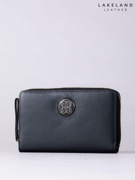 Lakeland Leather Black Large Icon Embossed Zip Purse (E94337) | €51