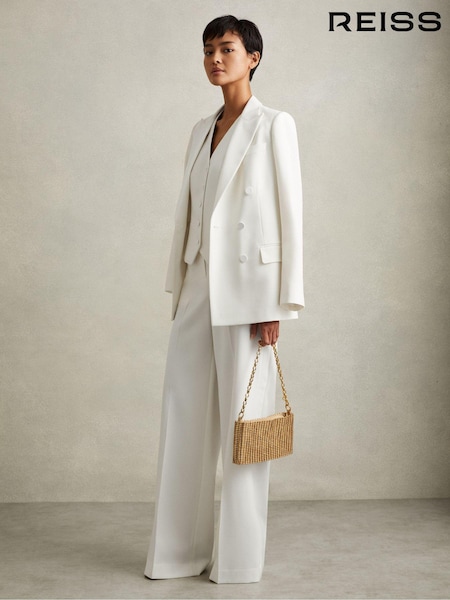 Reiss Leanna Wool Blend Wide Leg Tux Trousers (E94418) | €280