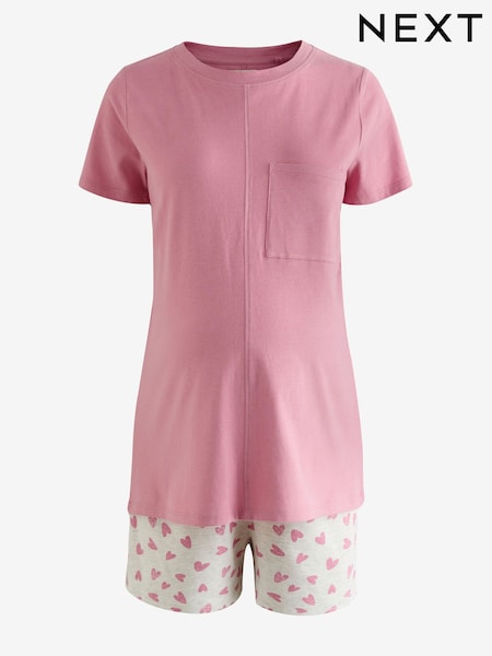 وردي قلب - Maternity Short Set Pyjamas (E94423) | ‏72 ر.ق.