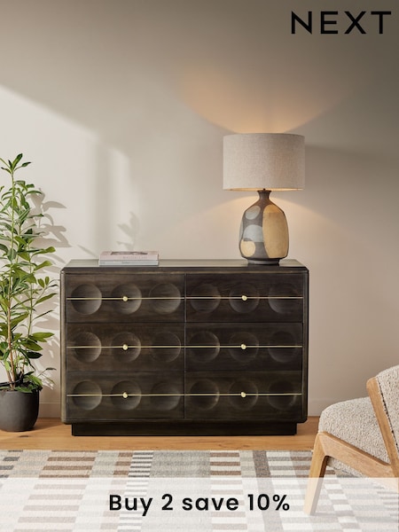 Dark Brown Eden Solid Mango Wood 6 Drawer Chest of Drawers (E94424) | €1,100