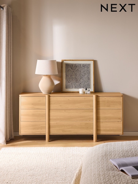 Light Natural Noa Oak Effect 9 Drawer Chest of Drawers (E94434) | €800