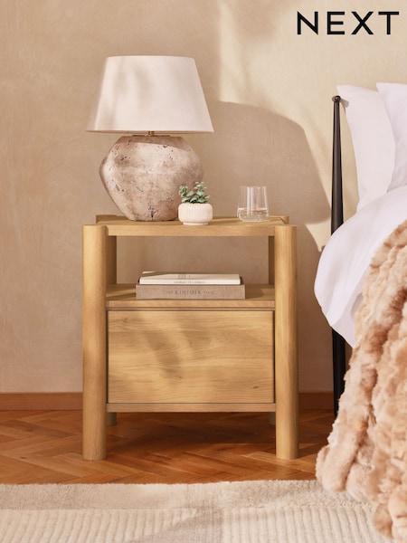 Light Natural Noa Oak Effect Bedside Table (E94436) | €245