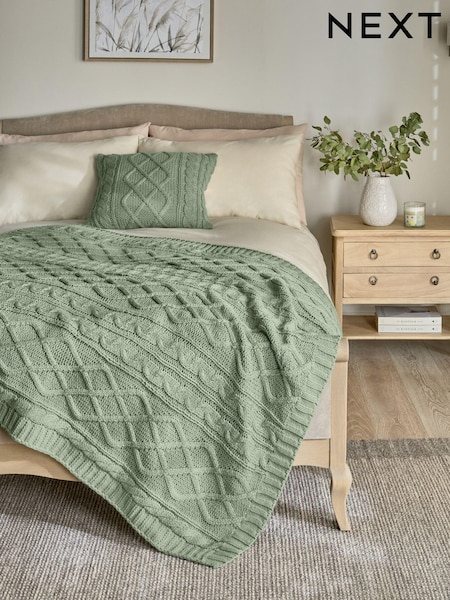 Cable Knit Throw (E94451) | ‏194‏₪ - ‏335‏ ₪