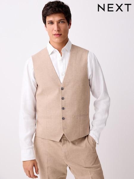 Камінь - Textured Linen Suit Waistcoat (E94474) | 1 857 грн