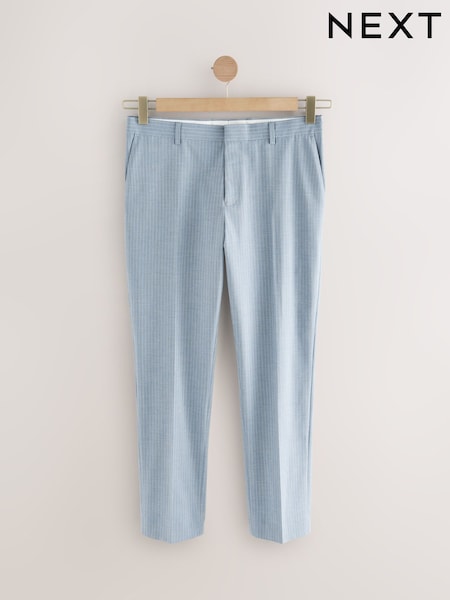 Blue Slim Fit Striped Suit Trousers (E94479) | 247 QAR