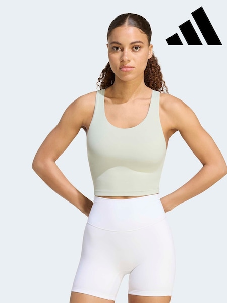 Green - Adidas All Me Medium Support Bra Tank