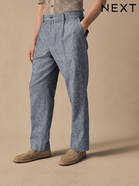 Azul - Slim Fit Linen Blend Suit Trousers (E94524) | 67 €