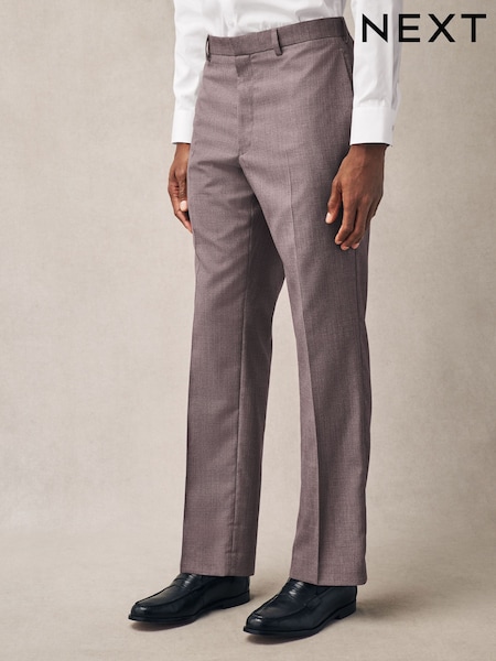 Pink Regular Fit Textured Suit Trousers (E94538) | €63