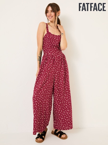 FatFace Burgundy Red Ruby Jumpsuit (E94864) | €72