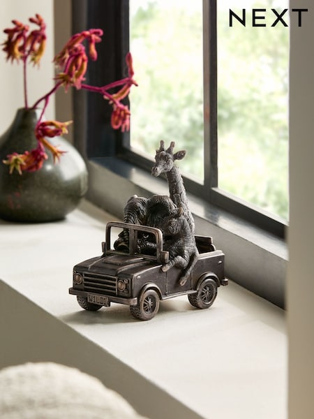 Bronze Safari Animals In Truck Ornament (E94873) | €16