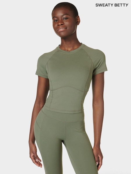 Sweaty Betty Grey All Day Cropped T-Shirt (E94947) | 86 QAR