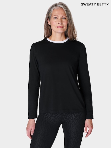 Musta kromi - Sweaty Betty Essential Pitkä hiha T-paita (E94949) | €55