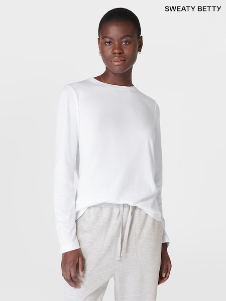 Valkoinen - Sweaty Betty Essential Pitkä hiha T-paita (E94950) | €55