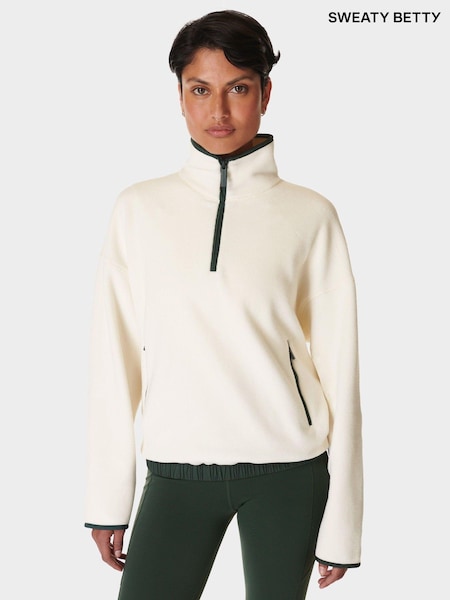 Sweaty Betty Cream Mallow Half Zip Pullover Sweat Top (E94989) | €54