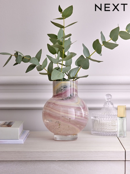 Pink Swirl Glass Vase (E95042) | € 16