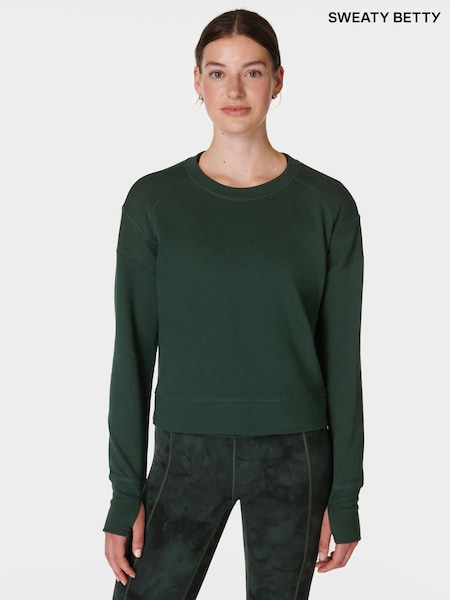 Sweaty Betty Green After Class Crop Sweatshirt (E95079) | €27
