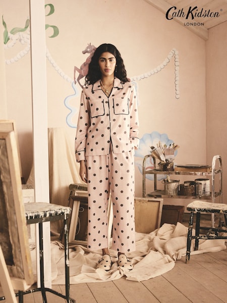 Cath Kidston Pink Spot Button Through Pyjamas (E95152) | R$ 585