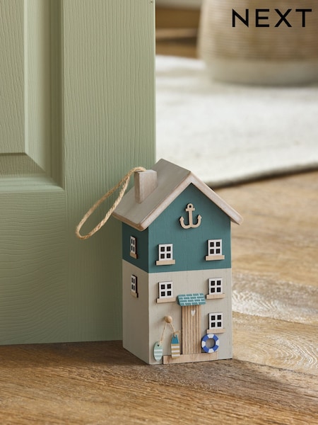 Blue Wooden Beach Hut Doorstop (E95187) | €19.50