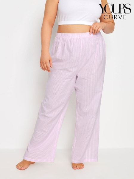 Yours Curve Woven Long Stripe 100% Cotton Joggers (E95270) | ‏111‏₪