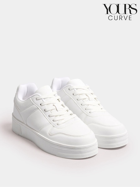 Alb - Pantofi de antrenament grososi Yours Curve Extra lat (E95283) | 253 LEI