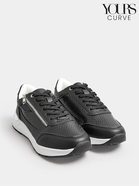 Yours Curve Extra Wide Fit Zip Trainers (E95325) | €49