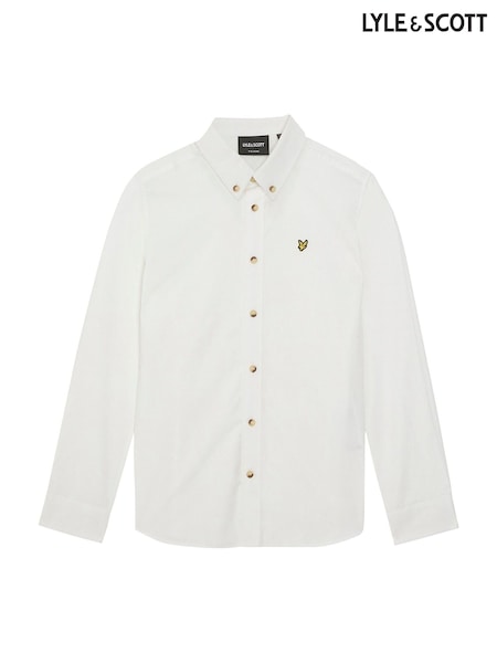 Lyle & Scott White Boys Long Sleeve Poplin Shirt (E95350) | ₪226